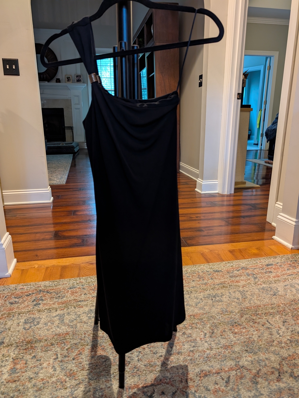 Express Black One-Shoulder Midi Dress